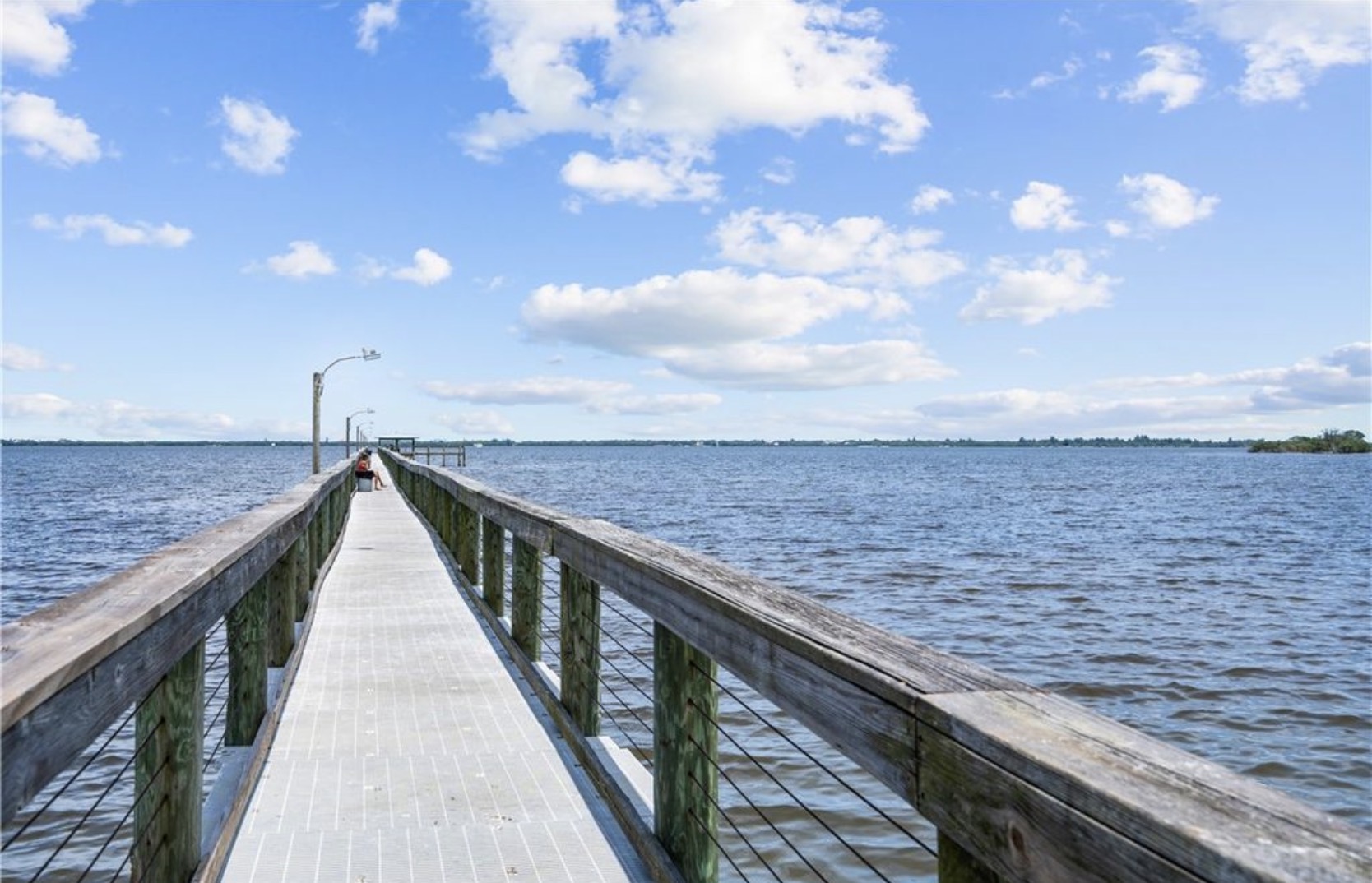 Fishing pier extending into the water